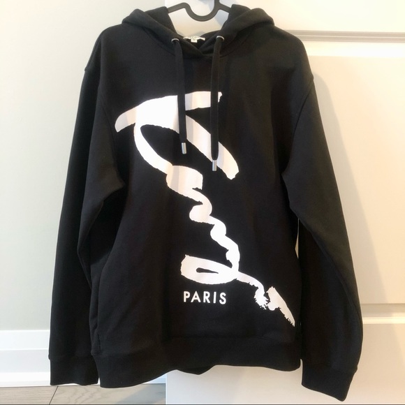 Kenzo Black Signature Logo Hoodie - Picture 3 of 8